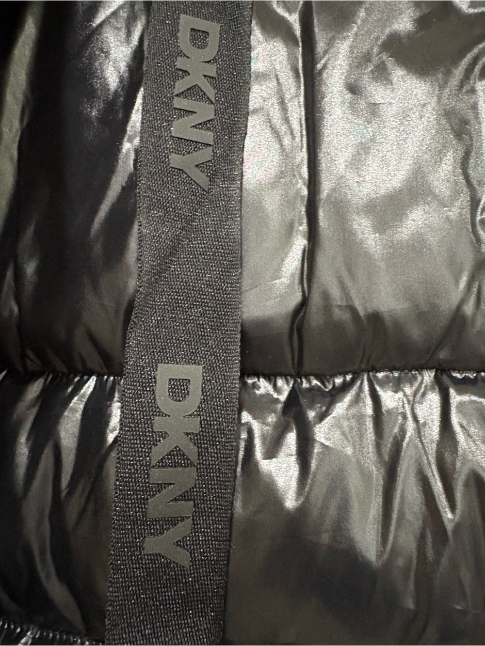 NWT DKNY Jeans Long Hooded Puffer Coat Black S - Picture 6 of 14